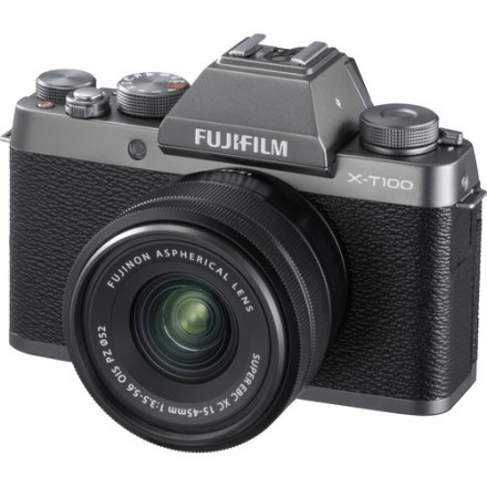 Цифровая камера FUJIFILM X-T100 dark silver / XC15-45mm EE Цифровая камера FUJIFILM X-T100 dark silver / XC15-45mm EE